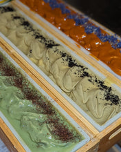 Load image into Gallery viewer, Gift Mystery boxes!!! Includes 2 Handcrafted Soaps, 1 Lotion or Body Butter,1 Lip Butter, 1 Soap Saver Bag!! $50 value!