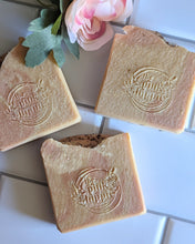 Load image into Gallery viewer, The Pink Hippie Goat Milk Soap Bar 4.5 oz Anxiety Free Essential Oil Blend Patchouli, Geranium, Ylang Ylang