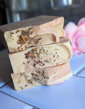 Load image into Gallery viewer, The Pink Hippie Goat Milk Soap Bar 4.5 oz Anxiety Free Essential Oil Blend Patchouli, Geranium, Ylang Ylang