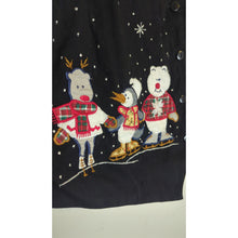 Load image into Gallery viewer, Nostalgic Vintage Winter Festival Embroidered Patchwork Holiday Vest Women's Med.