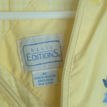 Load image into Gallery viewer, Vintage Hooded Jacket with Floral Embroidery & Buttons Checkered Lined Girls 4T