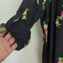 Load image into Gallery viewer, NWOT Colorful Floral Embroidered Black Semi Sheer Shirt Dress Tunic 2X