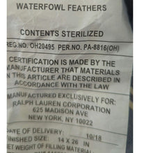 Load image into Gallery viewer, Lauren Ralph Lauren Coastal Hampton Pillows Waterfowl Feather Filled 14x26