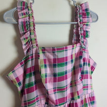 Load image into Gallery viewer, NWT Preppy Pin-Up Mini Poplin Tiered Ruffle Strap Dress Women's Size 10