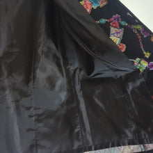 Load image into Gallery viewer, Vintage Quilted Stitched Art to Wear Zip-up Jacket Floral Stationary Women's Sma…