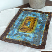 Load image into Gallery viewer, Wabi-Sabi Inspired Studio Pottery Platter Handmade Sculptural Ceramic Art Organic Modern 11x8