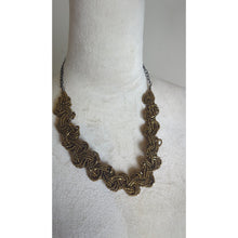 Load image into Gallery viewer, Vintage Art Deco Gold Tone Braided Beaded Necklace.