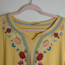 Load image into Gallery viewer, LIV Los Angeles Anthropologie Embroidered Yellow Women's Medium