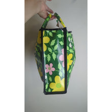 Load image into Gallery viewer, Vintage 70's Hippie Floral Vinyl Tote Bag Handbag Medium