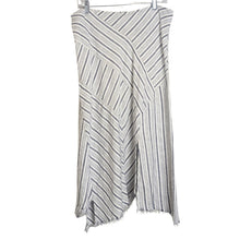 Load image into Gallery viewer, Handkerchief Fringe Hem Midi Assemetrical Linen Viscose Skirt Women's Size L