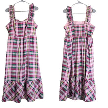 Load image into Gallery viewer, NWT Preppy Pin-Up Mini Poplin Tiered Ruffle Strap Dress Women's Size 10