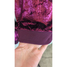 Load image into Gallery viewer, Moody Burgundy Velvet Boat Neck Pullover Top Balloon Sleeves Women's Small