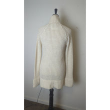 Load image into Gallery viewer, Ski Lodge Minimalist Cozy Waffle Knit Zip Wool Blend Cardigan Women's M*