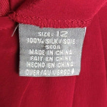 Load image into Gallery viewer, Silk Vintage 90's Faux Wrap Midi/Maxi Skirt Red Women's Size 12*