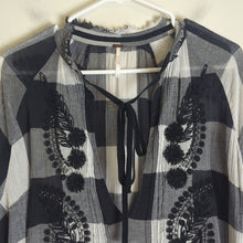 Load image into Gallery viewer, Free People Fall Festival Embroidered Jeweled Plaid Tunic Women's Size Small