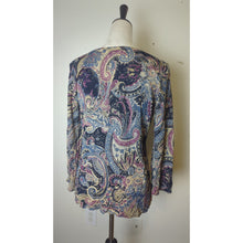 Load image into Gallery viewer, Silk Quite Money Vintage Inspired Paisley Pullover Knit Top Large