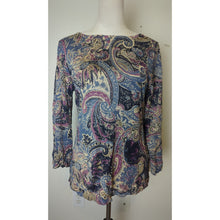 Load image into Gallery viewer, Silk Quite Money Vintage Inspired Paisley Pullover Knit Top Large