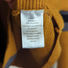 Load image into Gallery viewer, Mustard Yellow Stretch Jersey Ribbed Knit Sweater Women's Size XL