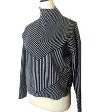 Load image into Gallery viewer, NWT Monochrome Minimalist Tight-Knit Geometric Mock Neck Sweater Relaxed S