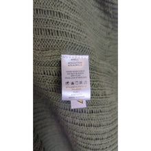 Load image into Gallery viewer, Autumn Green Long Line Slouchy Cardigan Ladder Knit Wide Sleeves Women's L