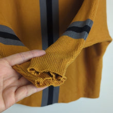 Load image into Gallery viewer, Mustard Yellow Stretch Jersey Ribbed Knit Sweater Women's Size XL