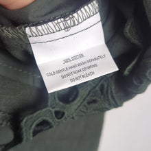 Load image into Gallery viewer, Dinah Crochet Overlay Skirt Khaki Green Women's Size 10