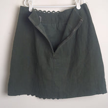 Load image into Gallery viewer, Dinah Crochet Overlay Skirt Khaki Green Women's Size 10