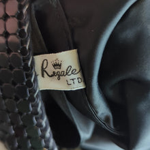 Load image into Gallery viewer, Vintage 80's Slinky Black Crossbody Purse With Art Deco Accents