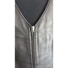 Load image into Gallery viewer, Lambskin Leather Zip-Up Vest Classic Black Biker Goth Women's Medium