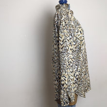 Load image into Gallery viewer, Vintage Boho Silk Animal Print Blouse Women's Medium Oversized
