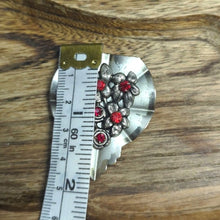 Load image into Gallery viewer, Vintage Art Deco Fur Clip Silver with Red Stones Art to Wear