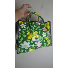Load image into Gallery viewer, Vintage 70's Hippie Floral Vinyl Tote Bag Handbag Medium