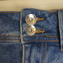 Load image into Gallery viewer, Preppy-Goth Denim Tennis Mini Skirt Pleated Pockets Size Medium