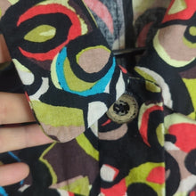 Load image into Gallery viewer, Retro Funky Artsy Button up Linen Blend Cropped Blazer Women's Size Large