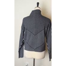 Load image into Gallery viewer, NWT Monochrome Minimalist Tight-Knit Geometric Mock Neck Sweater Relaxed S