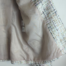 Load image into Gallery viewer, NWT Anne Klein Open Front Shimmering Sequin Tweed Jacket Pastel Women's Size L