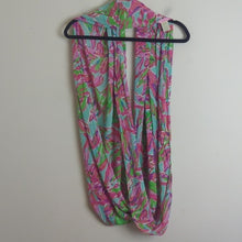 Load image into Gallery viewer, Lilly Pulitzer Infinity Scarf Pink Turquoise Style #4628 Tropical Resort Wear