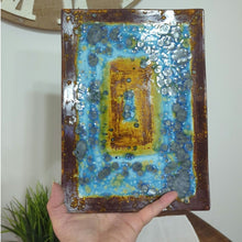 Load image into Gallery viewer, Wabi-Sabi Inspired Studio Pottery Platter Handmade Sculptural Ceramic Art Organic Modern 11x8
