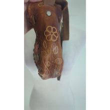Load image into Gallery viewer, Vintage Hand-Tooled Painted Crossbody Bag 70's Hippie Boho Purse
