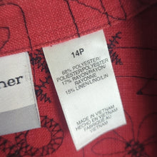 Load image into Gallery viewer, Embroidered Floral Linen Blend Button Down Top/ Shacket Women's Size 14P
