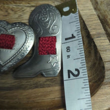 Load image into Gallery viewer, Vintage Western Button Covers Southwestern Wolf Heart Cowboy Boot
