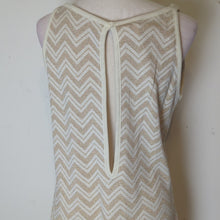 Load image into Gallery viewer, 90's Y2K Chevron Maxi Metallic Shirt Dress Sleeveless Resort Glam Size L
