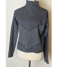 Load image into Gallery viewer, NWT Monochrome Minimalist Tight-Knit Geometric Mock Neck Sweater Relaxed S
