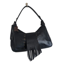 Load image into Gallery viewer, Y2K Revival Vibes NWT 100% Leather Shoulder Bag Grommets Fringe
