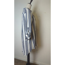 Load image into Gallery viewer, NWT Gauzy Knit Nautical Striped High Low Coastal Cowgirl Dress Large
