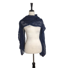 Load image into Gallery viewer, Lauren Ralph Lauren Web Crochet Oversized Scarf Wrap Mohair OS
