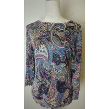 Load image into Gallery viewer, Silk Quite Money Vintage Inspired Paisley Pullover Knit Top Large
