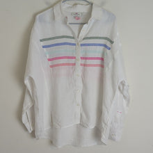 Load image into Gallery viewer, Vineyard Vines Beachy Striped Tunic Button-down Linen Top Women's Medium
