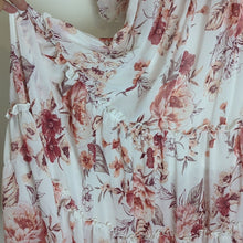 Load image into Gallery viewer, Maxi Floral Semi-Sheer Boho Chic Ruffled Smocked Dress Women's Size 6
