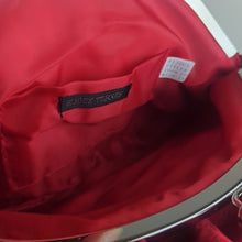 Load image into Gallery viewer, Holiday Red Evening Bag Roset Ruffle Metal Strap Kiss Lock Holiday
